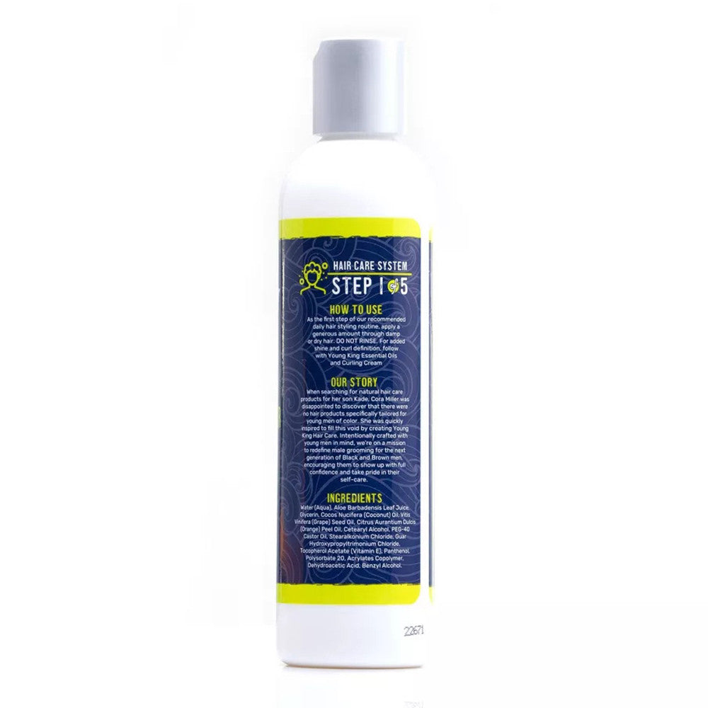 Young King Leave In Moisturizing Conditioner for Curly Hair, Grapeseed and Coconut, 8 Oz
